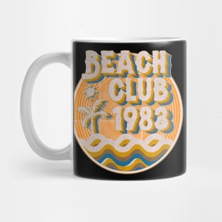 vintage retro beach club 70s 1983 with spirale orange Mug